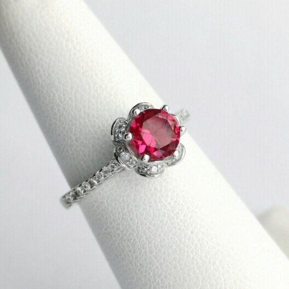 Lab Created Ruby CZ Ring size 7 - Picture 8 of 8